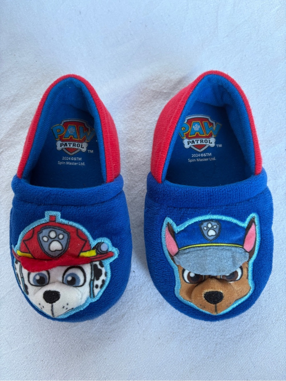 Paw Patrol Blue & Red Kids Slippers with Marshall and Chase